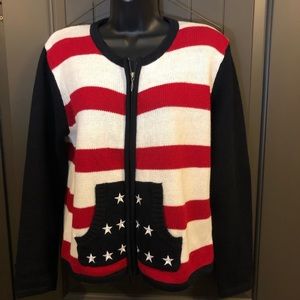 Christopher & Banks American Flag 🇺🇸 L/S Sweater